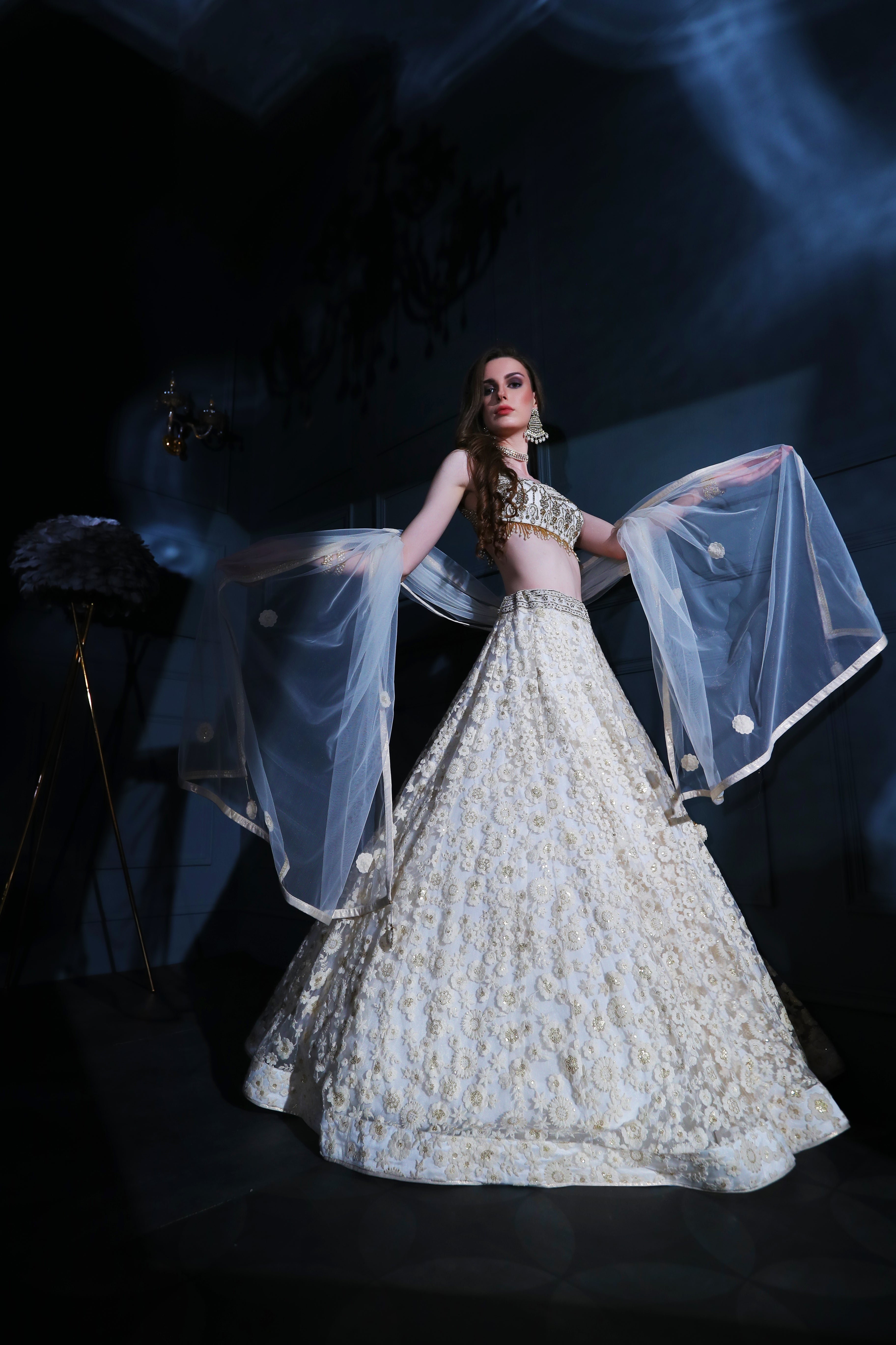 Ivory top with Skirt