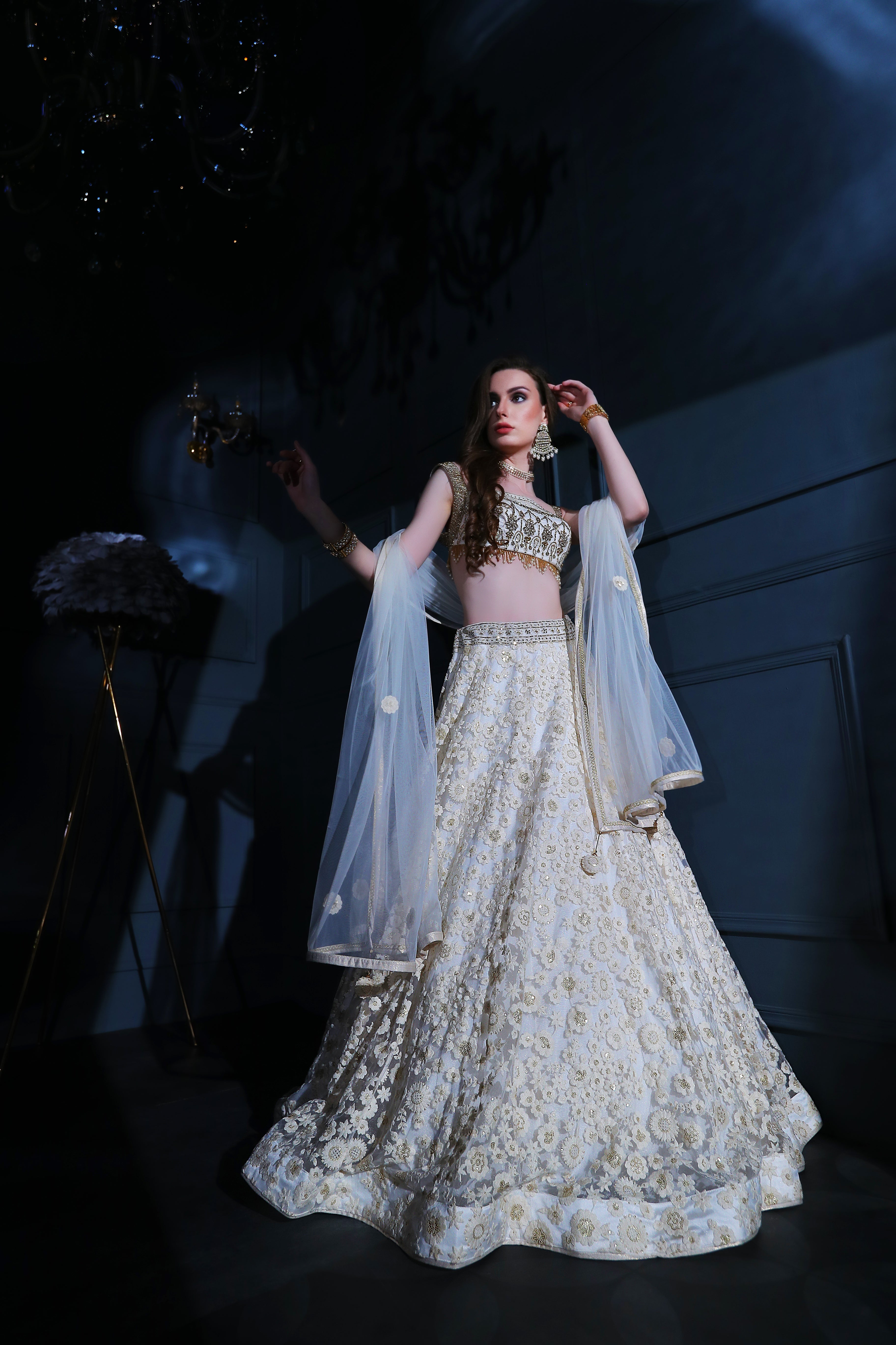 Ivory top with Skirt