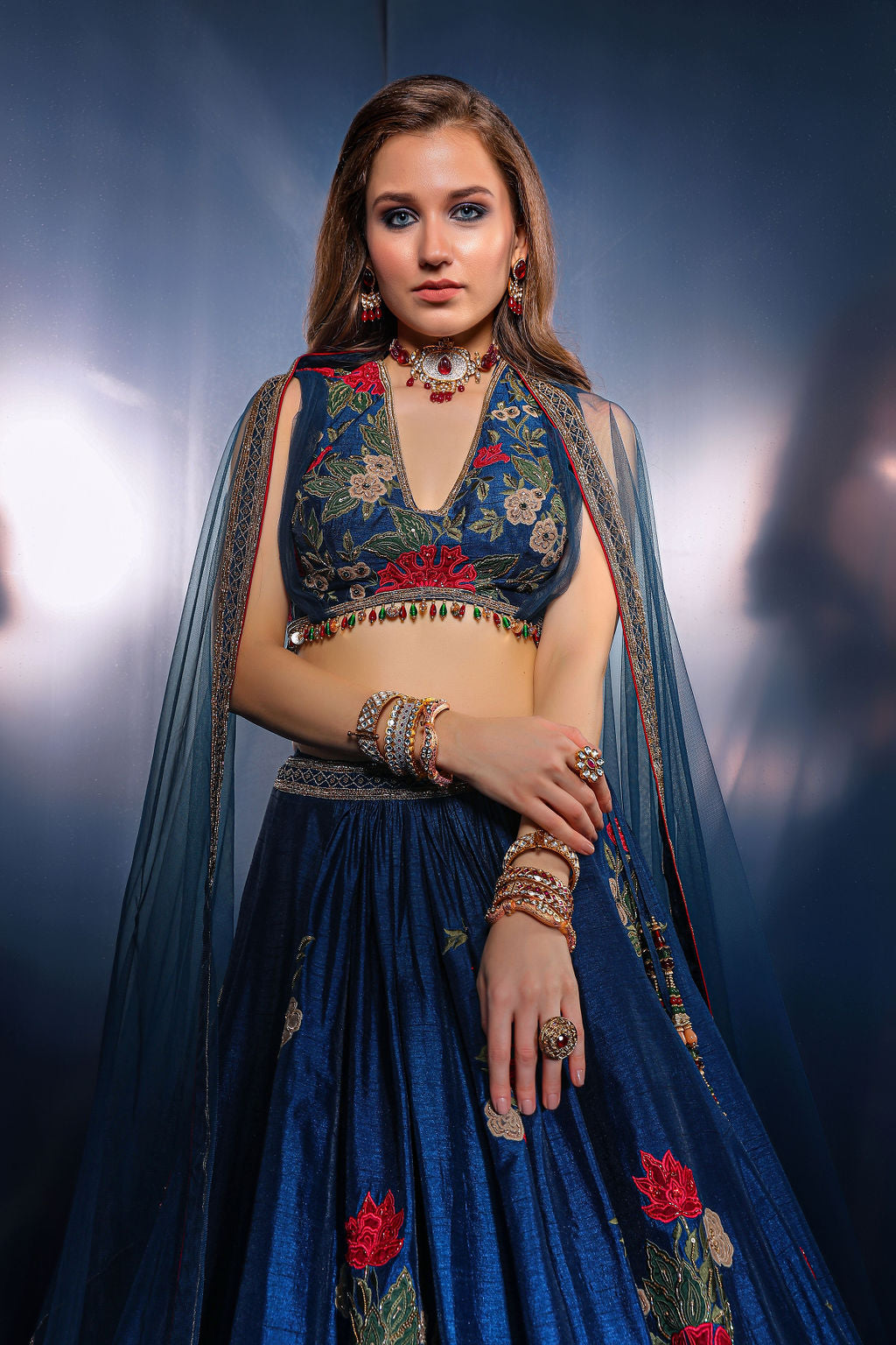 Royal Blue Skirt and Top