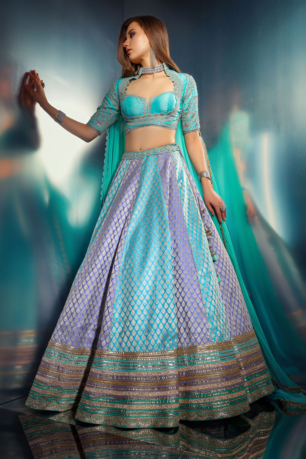 Banarsi Skirt with choli cut blouse