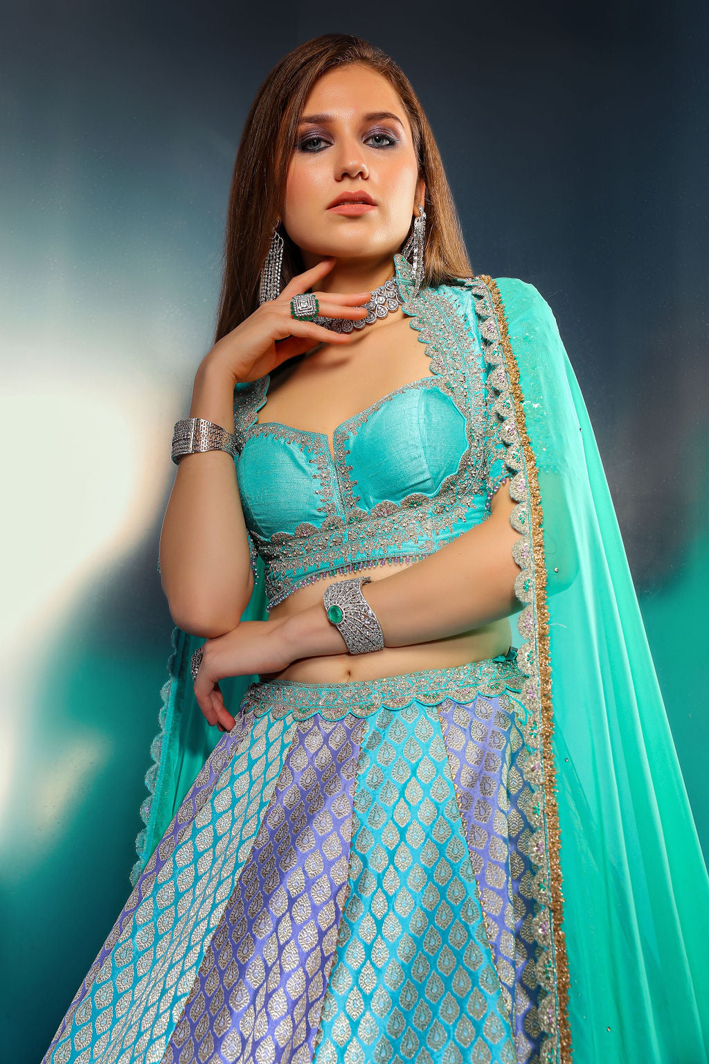 Banarsi Skirt with choli cut blouse