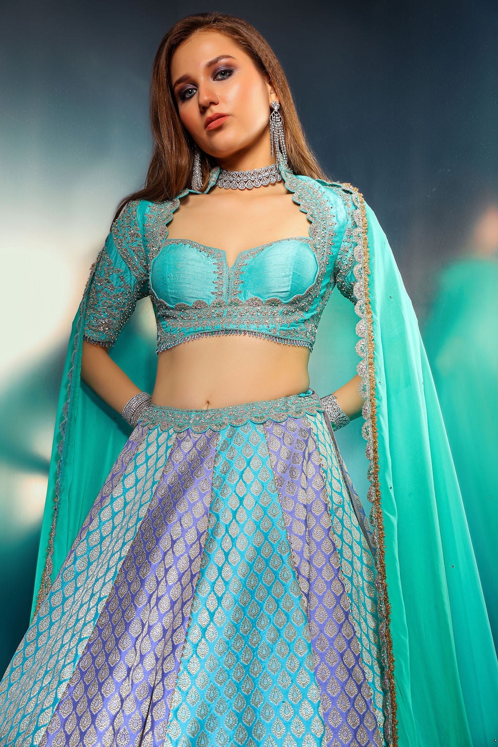 Banarsi Skirt with choli cut blouse