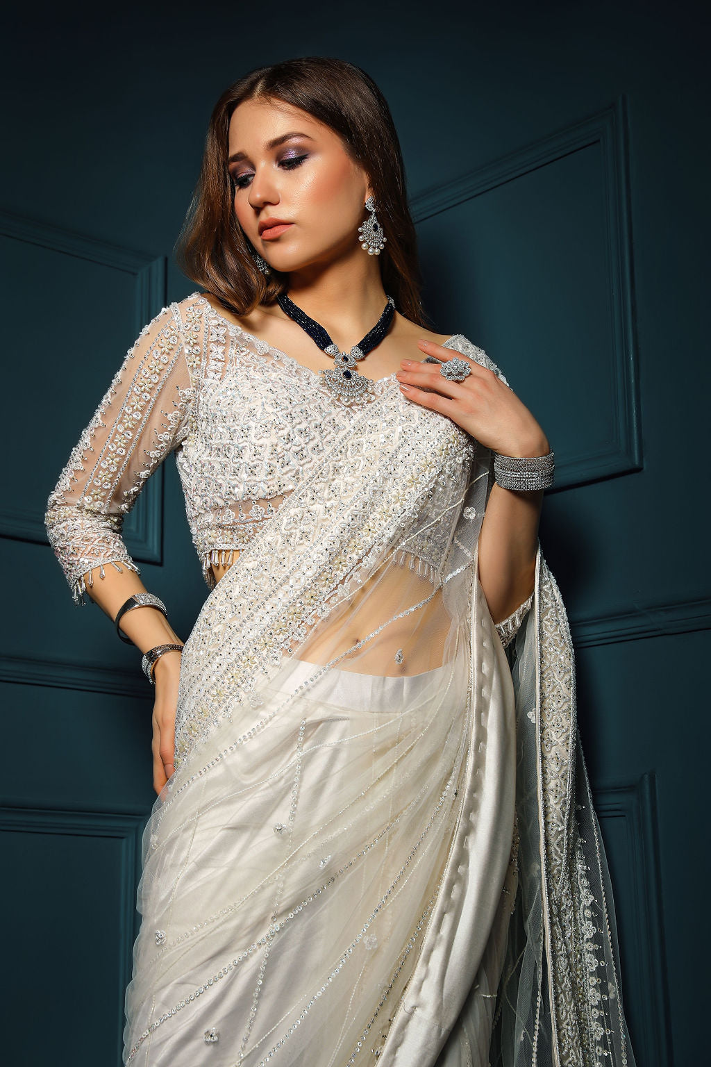 Ivory Saree