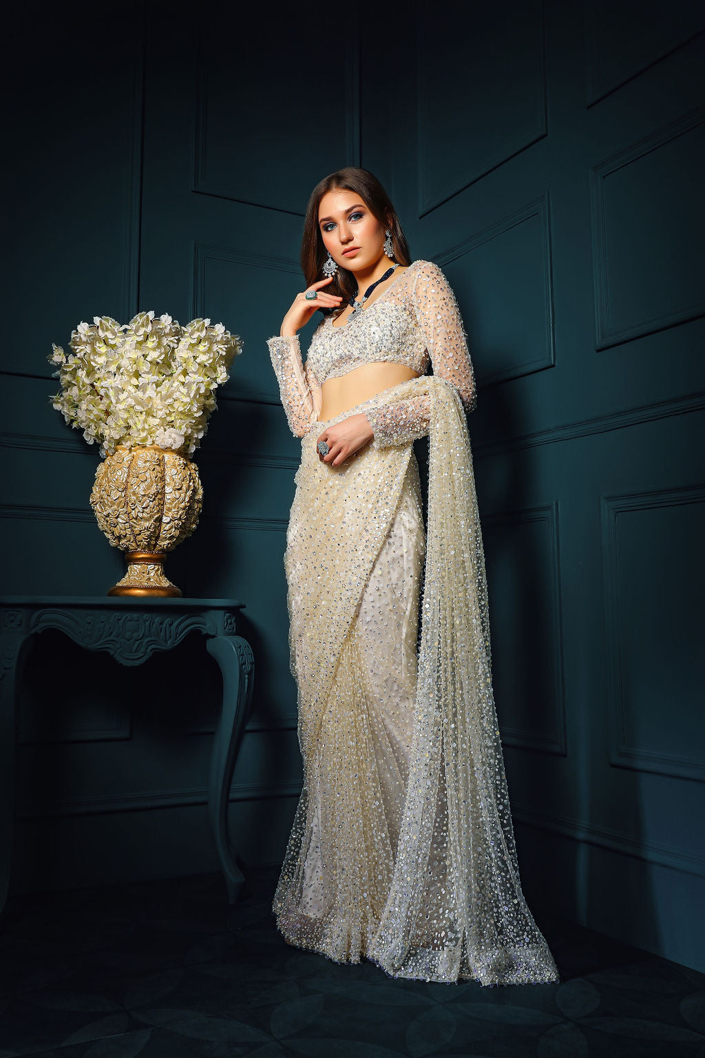 Ivory Saree