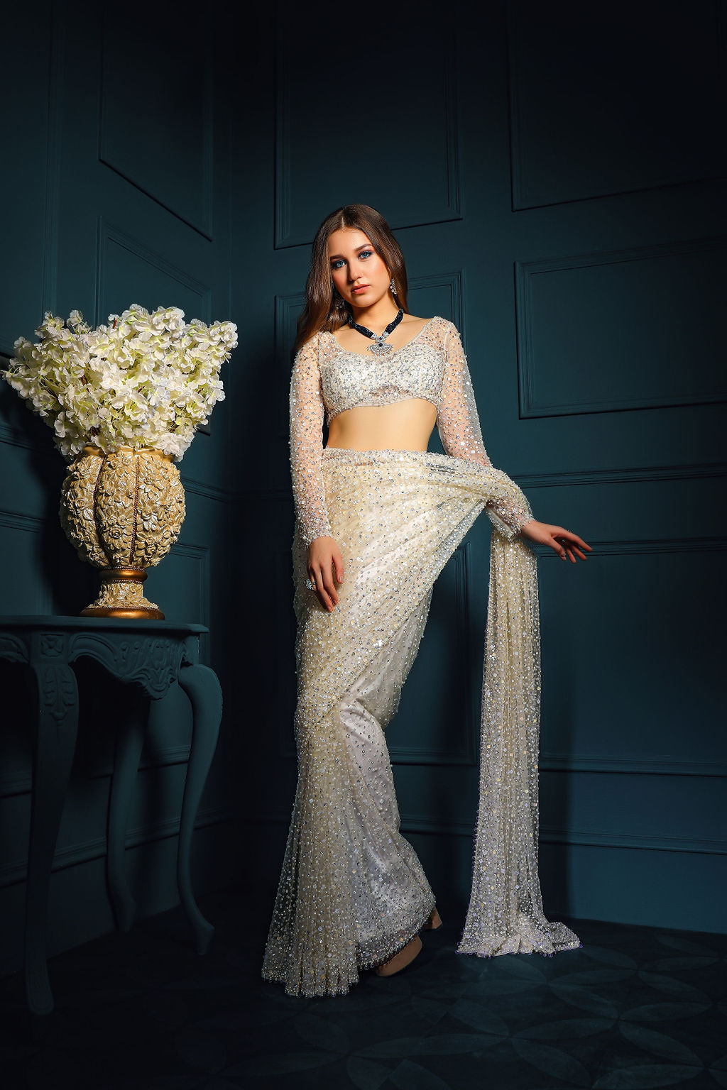 Ivory Saree