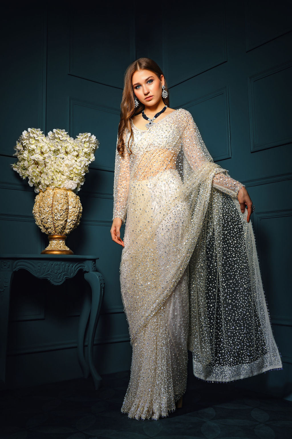 Ivory Saree