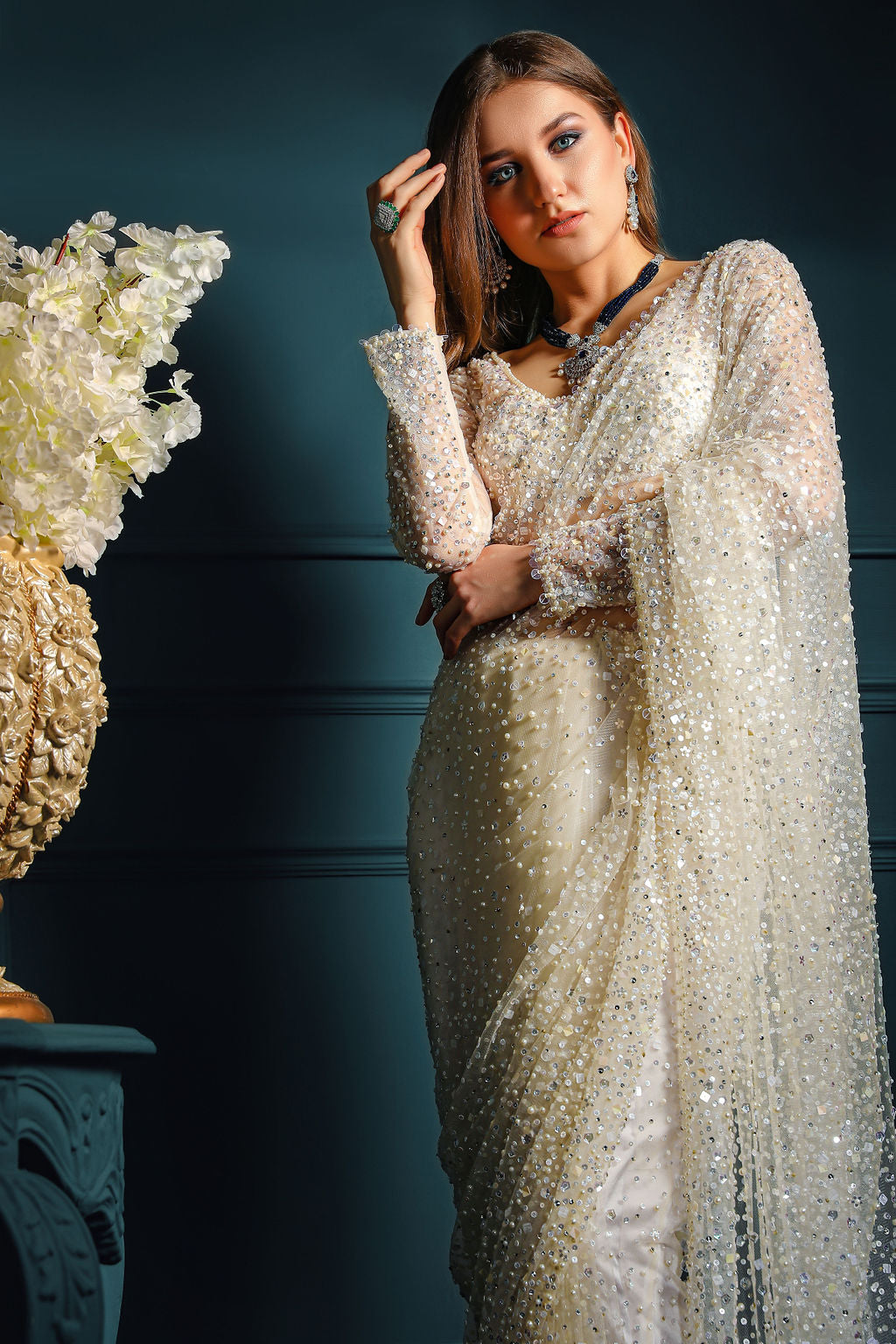 Ivory Saree