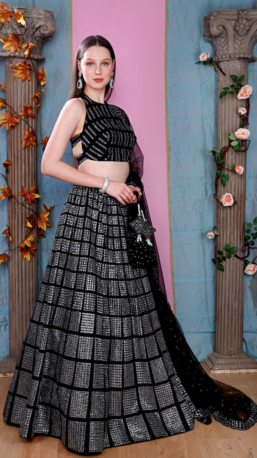 Black Velvet Lehenga