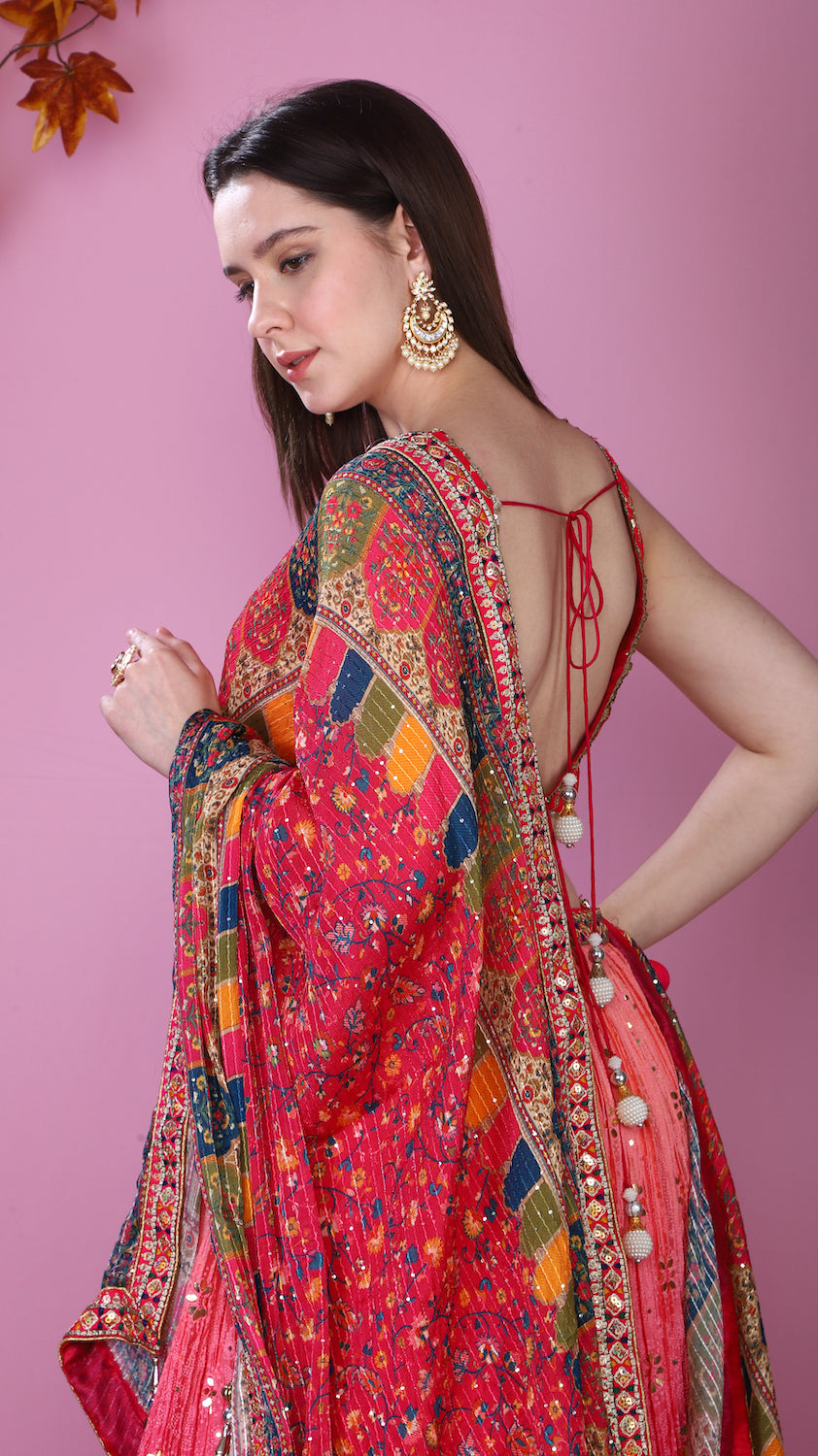 Ombre Peach to Pink Lehenga