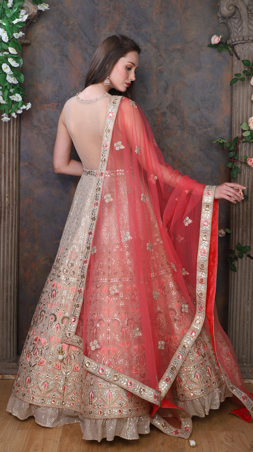 Golden Gown with contrast scarf
