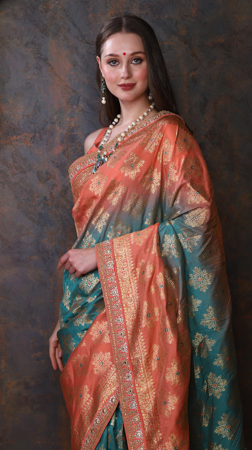 Rust Silk Saree