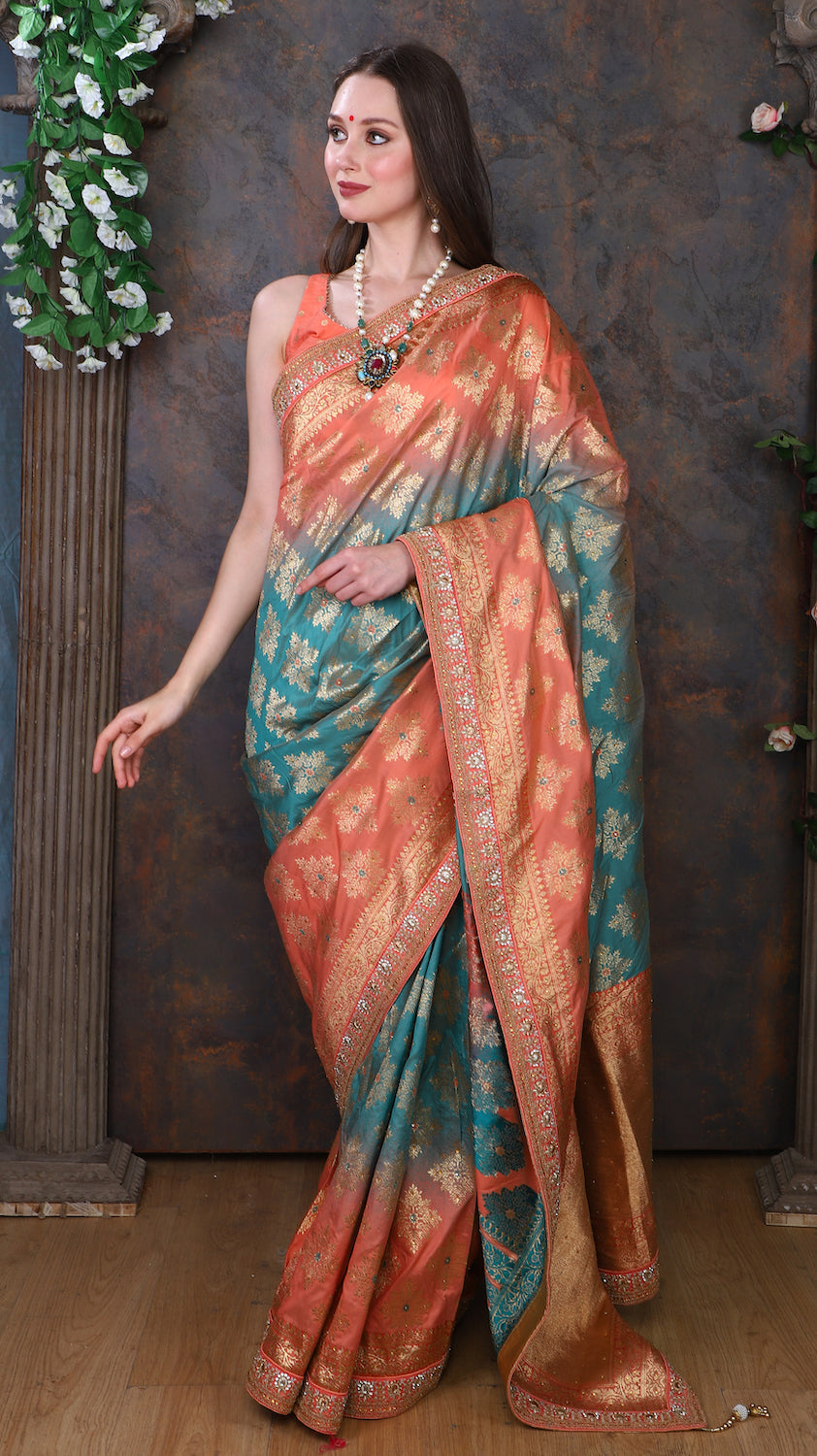 Rust Silk Saree