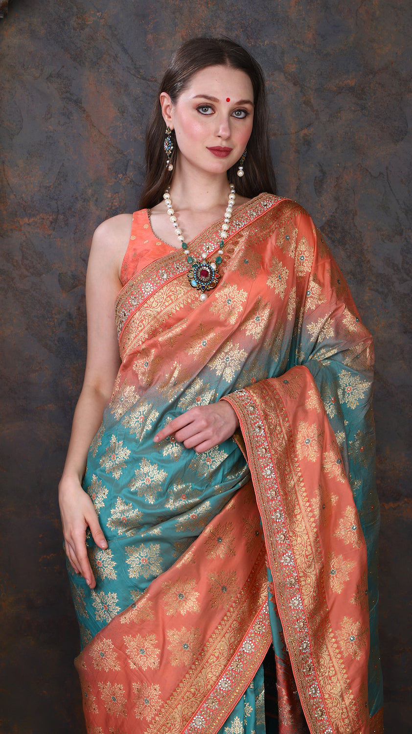 Rust Silk Saree