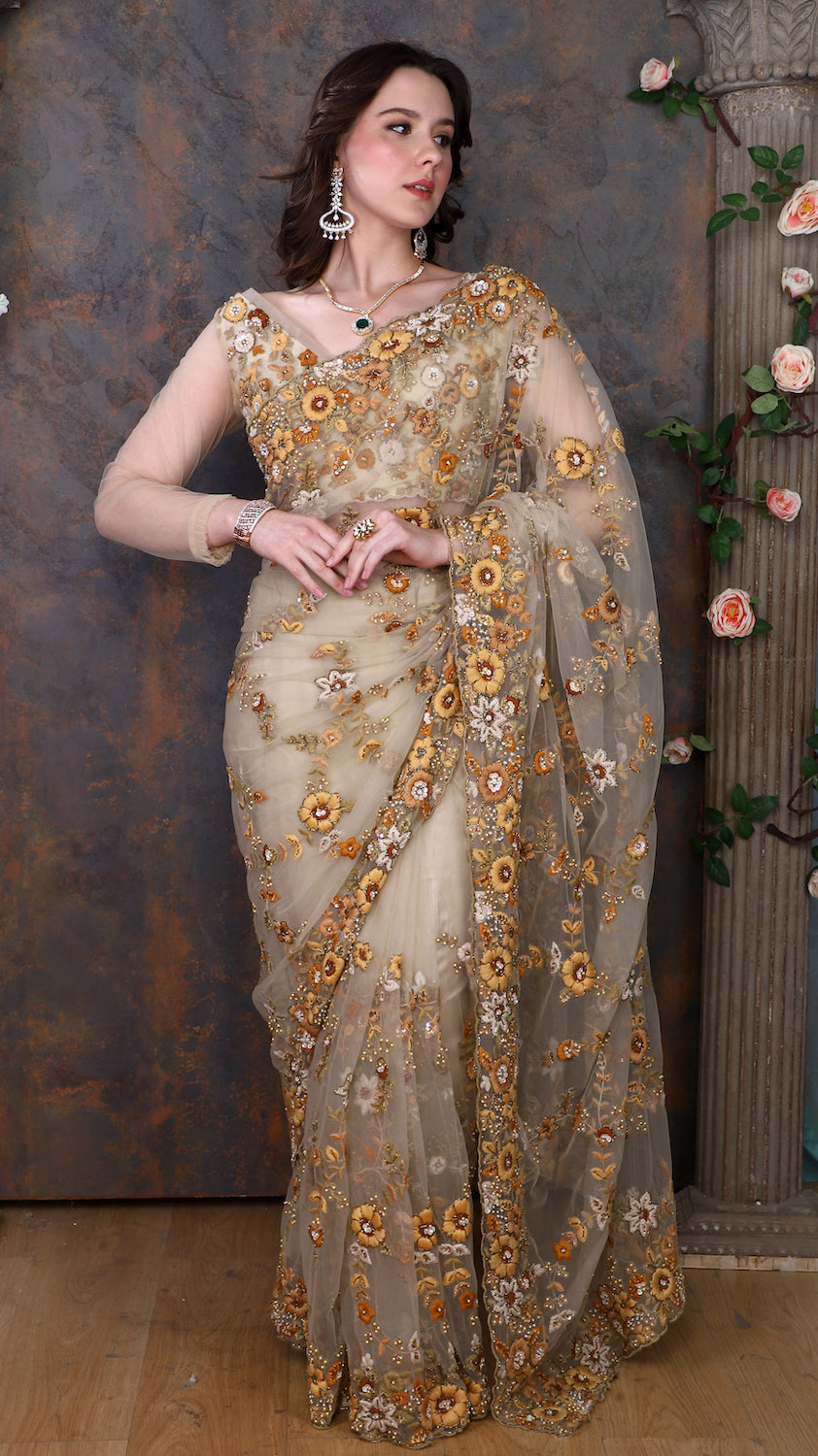 Golden Saree