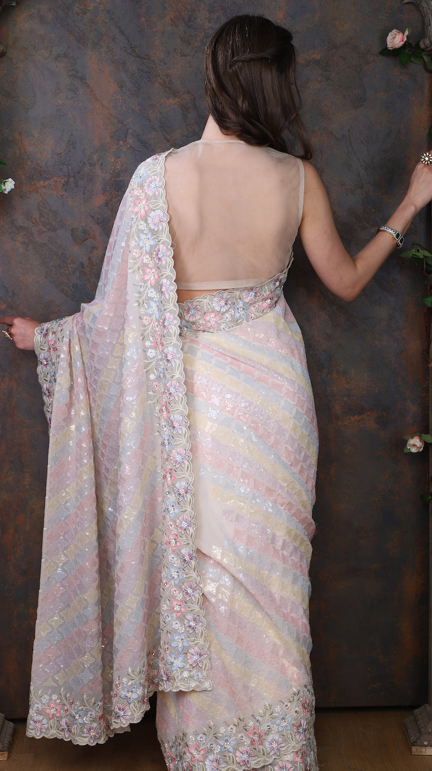 Offwhite Georgette Saree