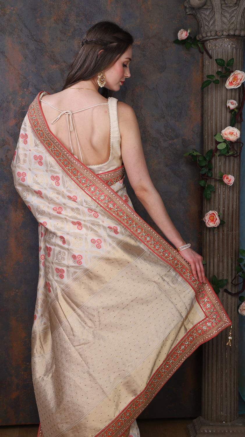 Offwhite Georgette Saree