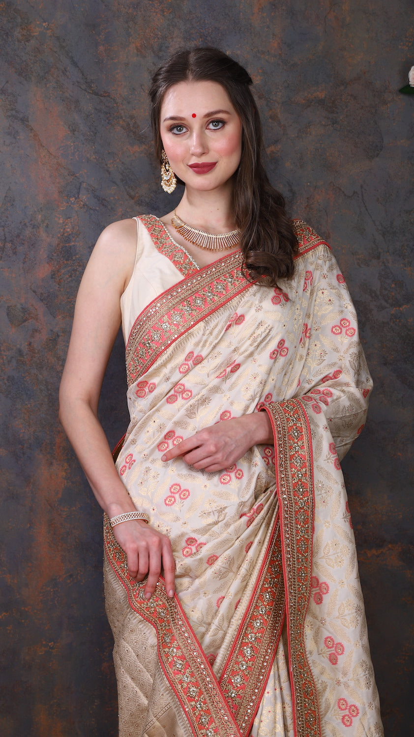 Offwhite Georgette Saree