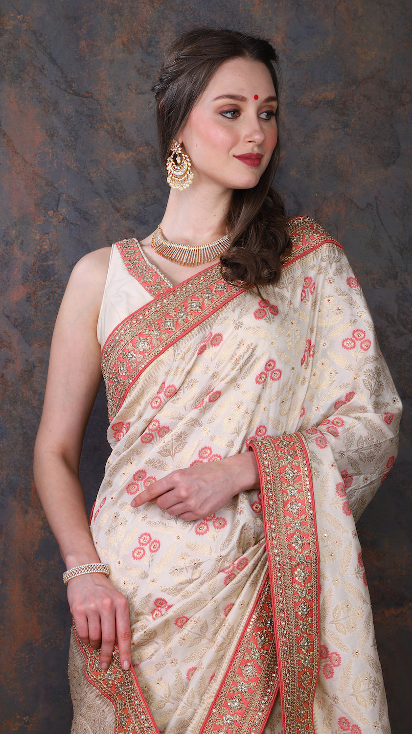 Offwhite Georgette Saree