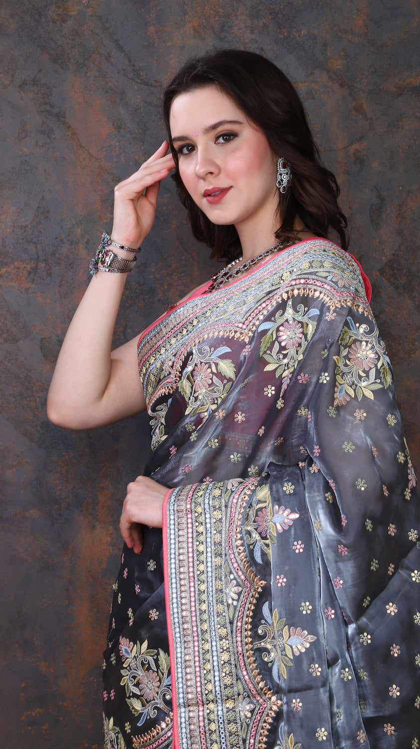 Grey Saree