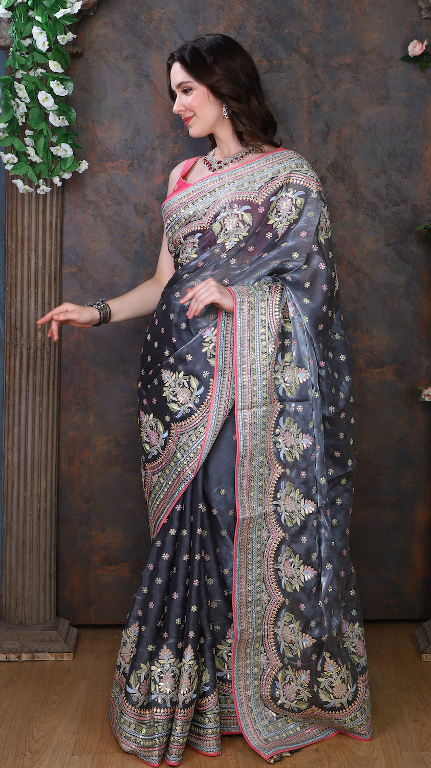 Grey Saree
