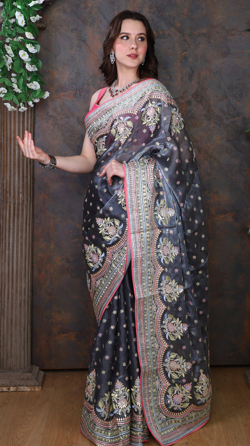 Grey Saree
