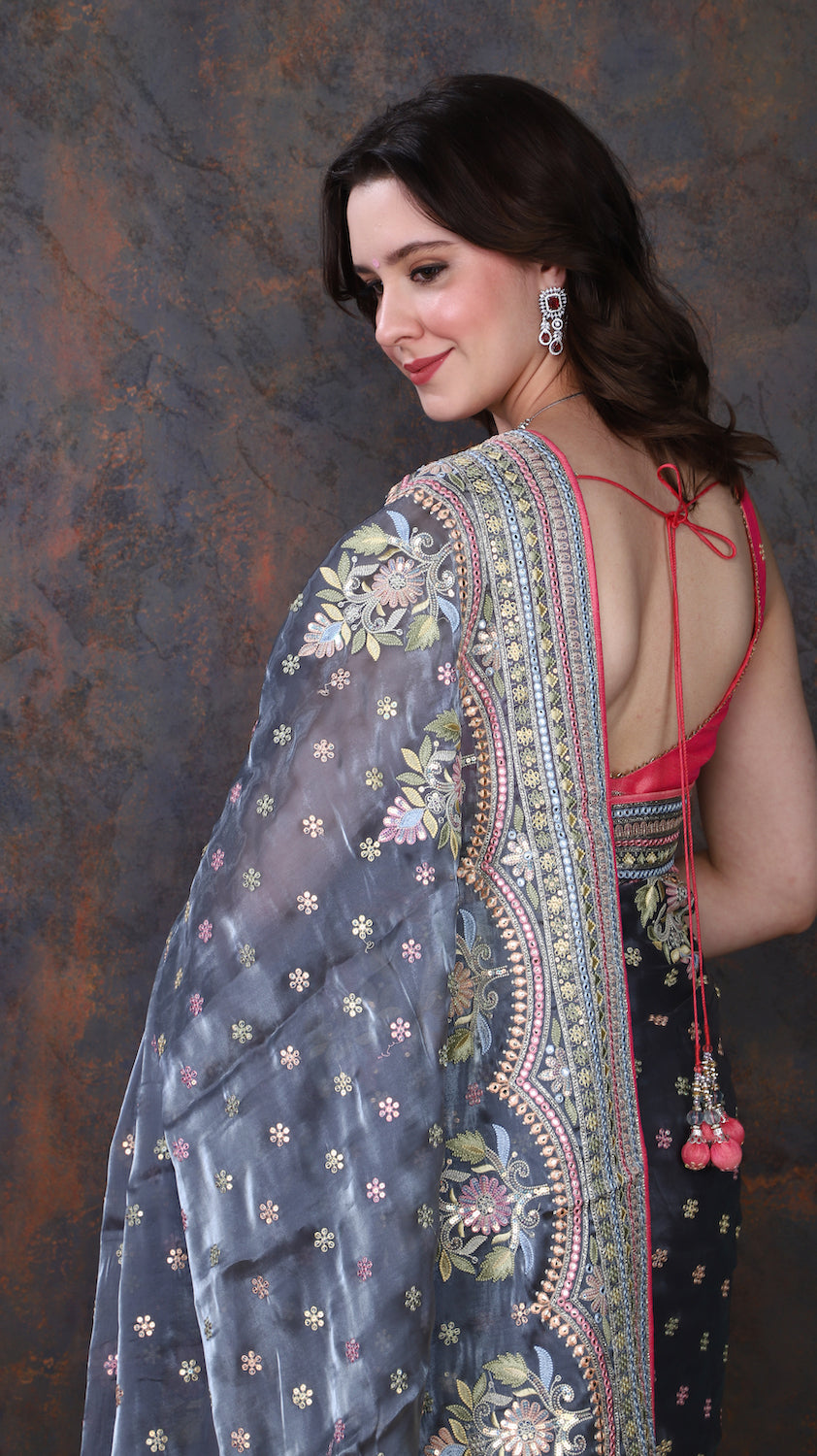 Grey Saree