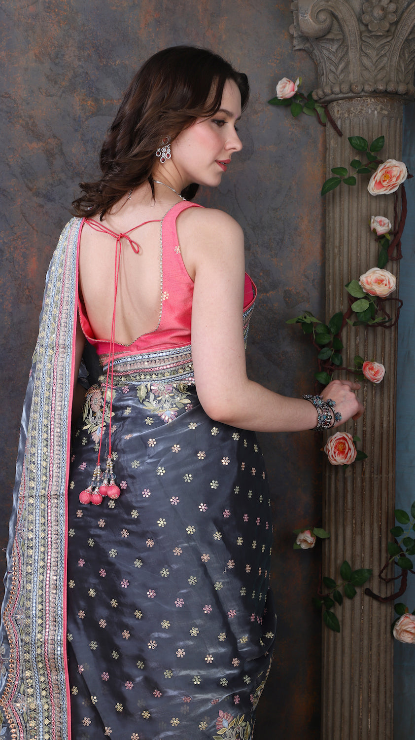 Grey Saree