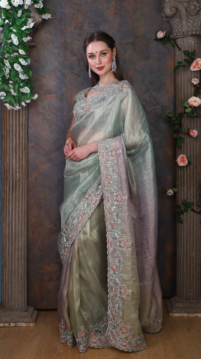 Pista Saree