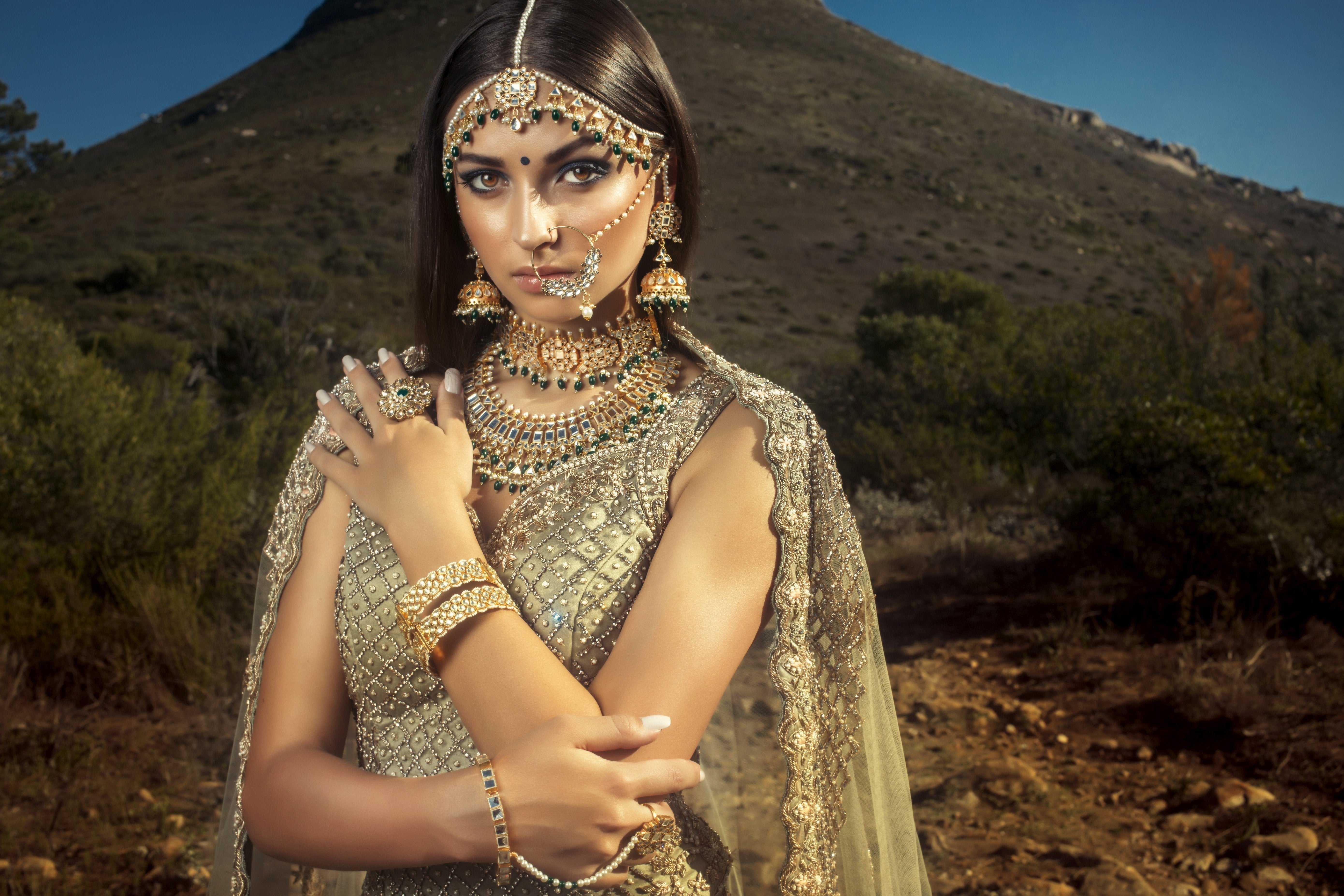 Bridal Lehenga with trail