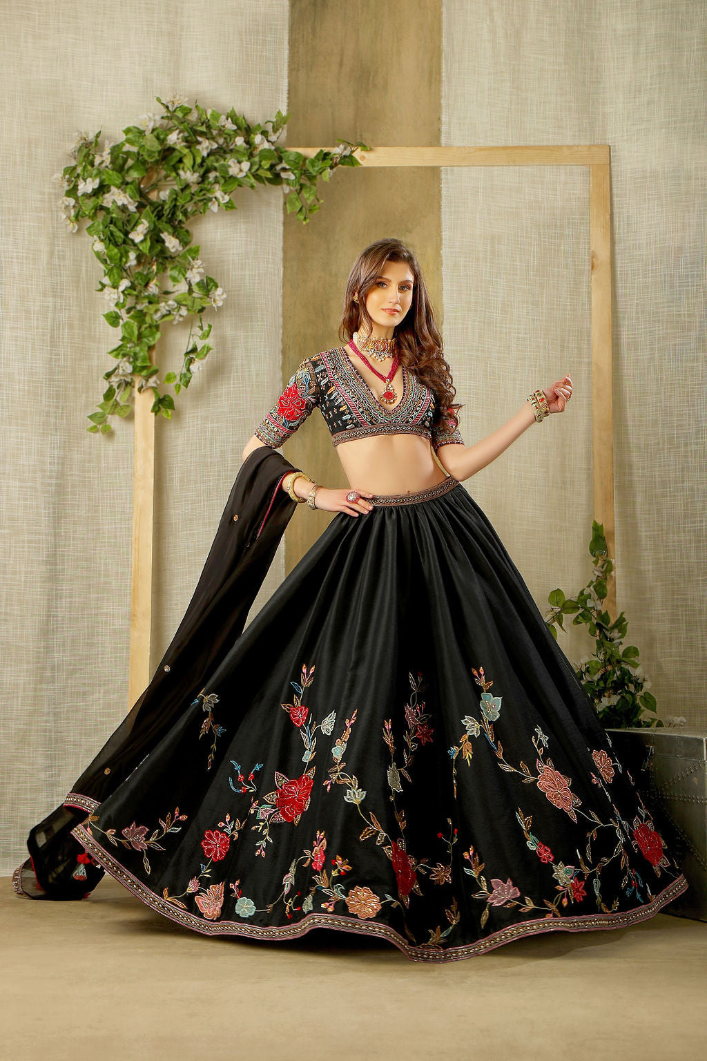 Black stylish partywear Lehenga