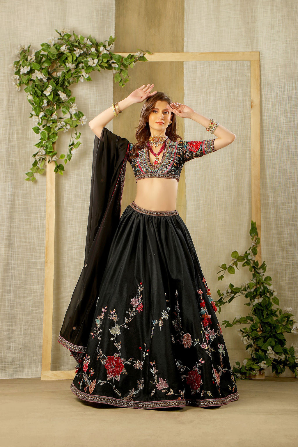 Black stylish partywear Lehenga