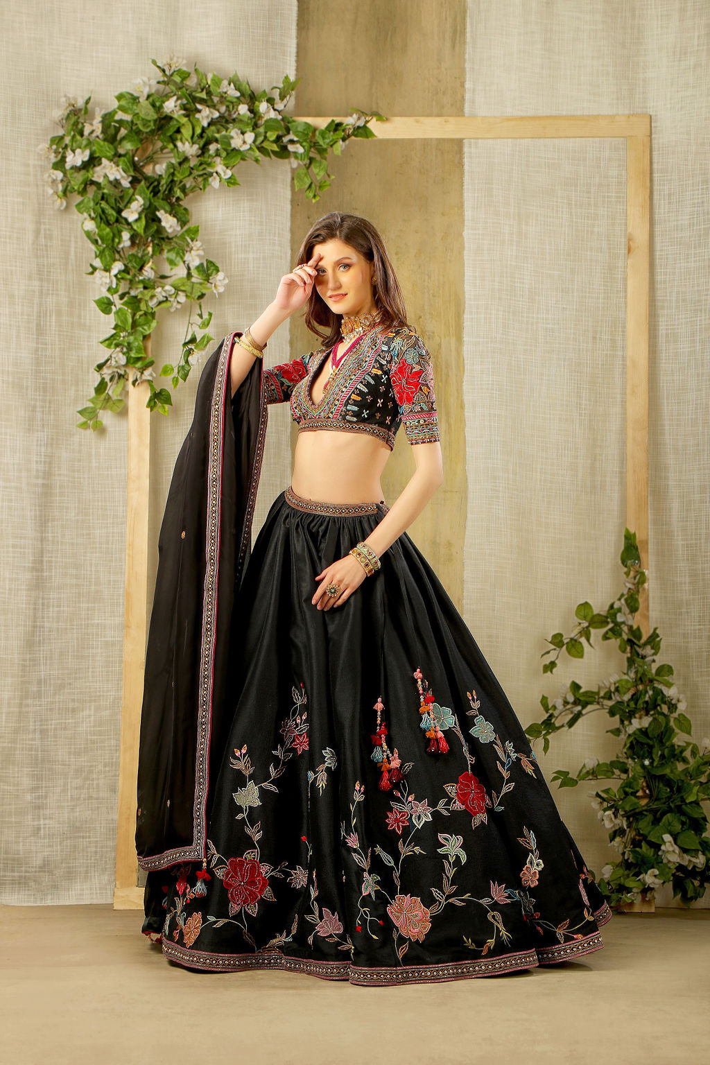 Black stylish partywear Lehenga
