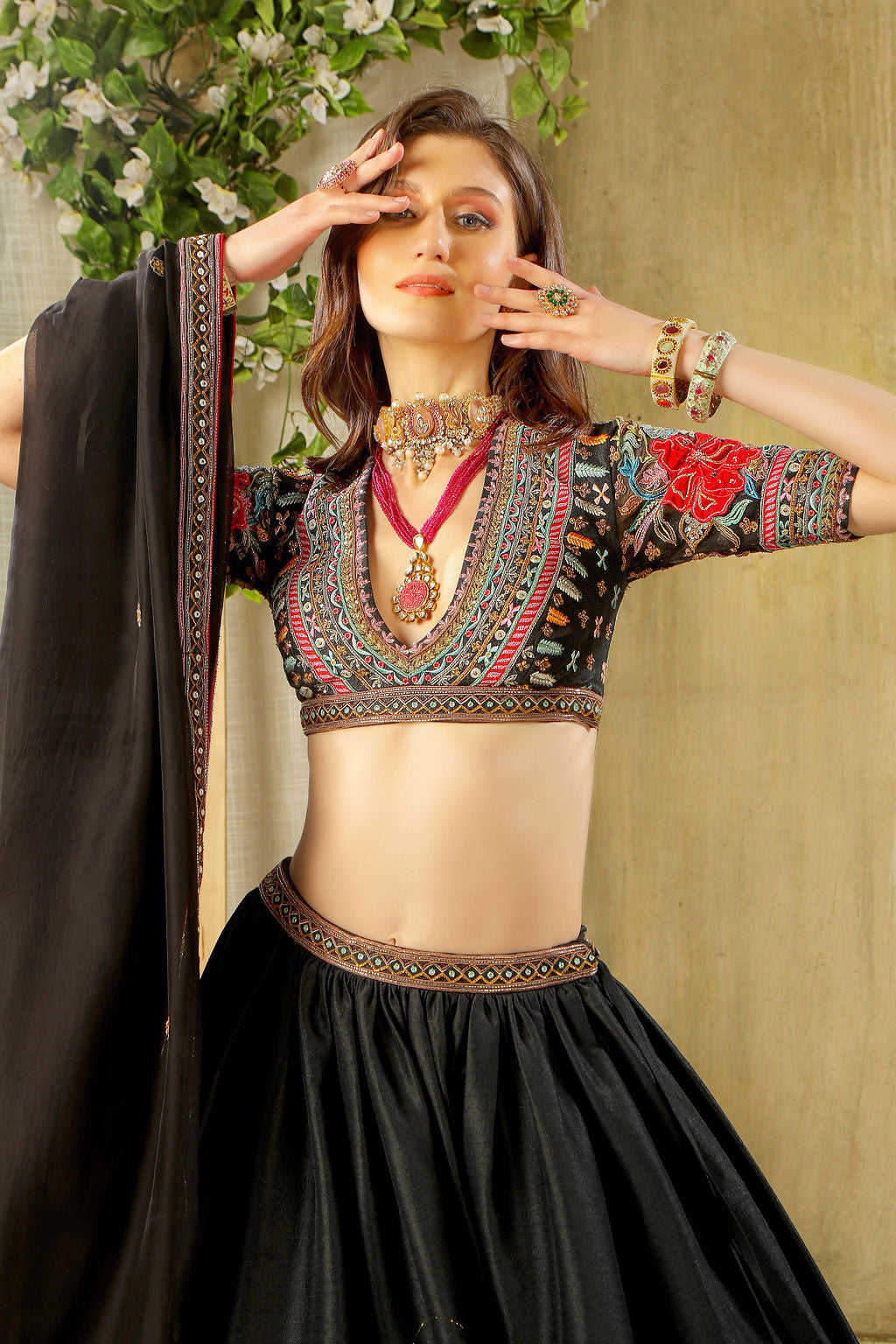 Black stylish partywear Lehenga