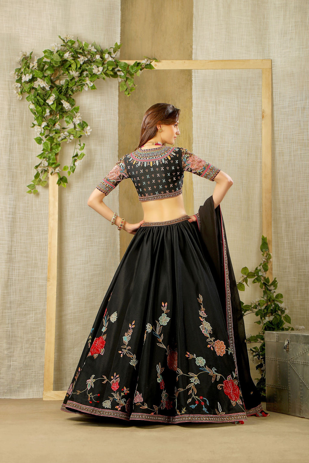 Black stylish partywear Lehenga