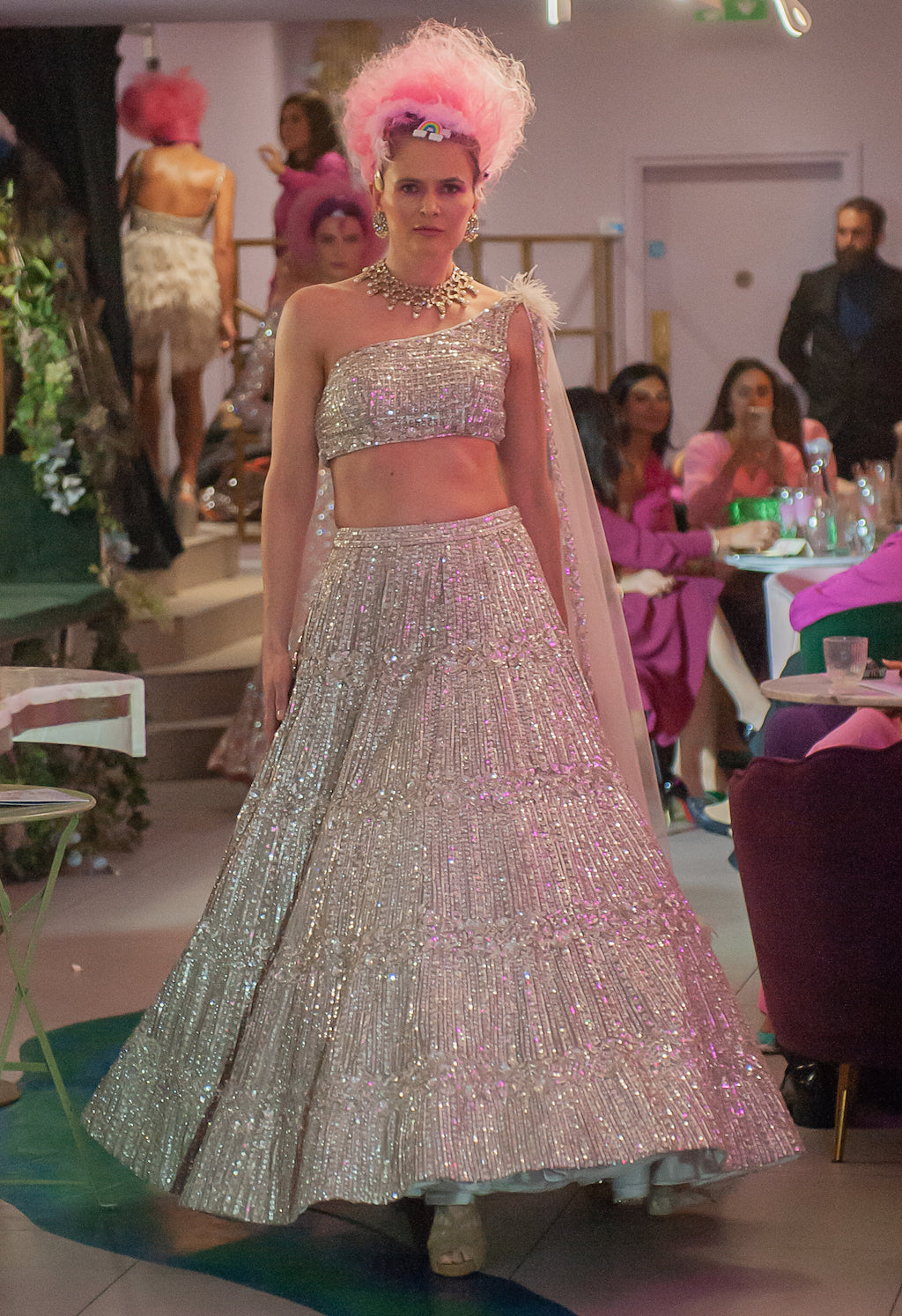 Grey embroidered Lehenga