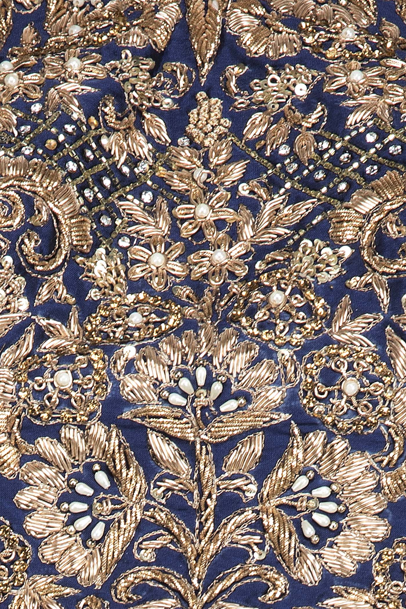 Navy Blue Silk Lehenga And Embriodery Top With Net Dupatta