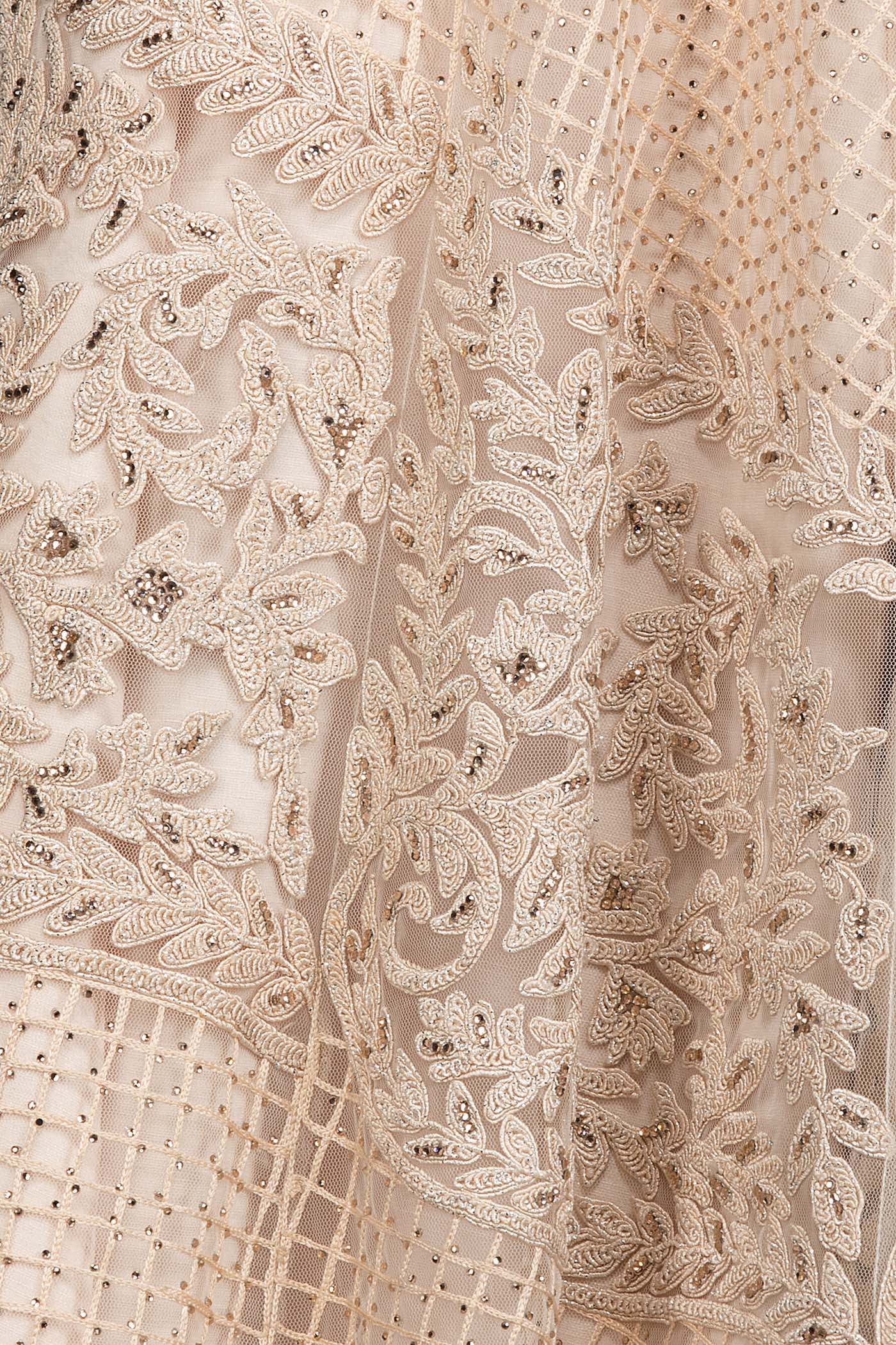 Peach Colour Net Jacket Top With Silk Skirt And Net Dupatta
