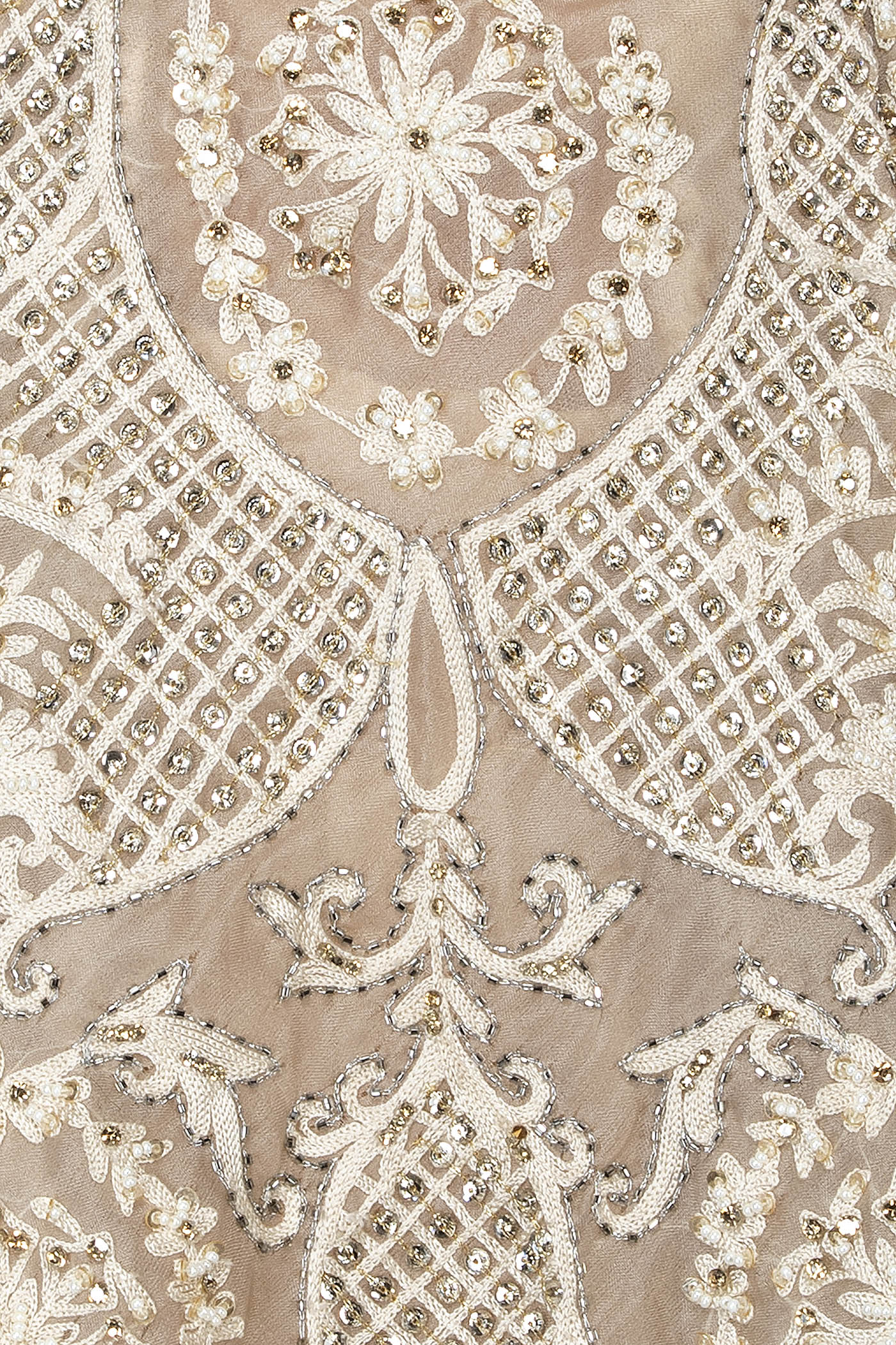 Ivory Colour Peplum Sharara With Tone To Tone Reasham/Thread Work