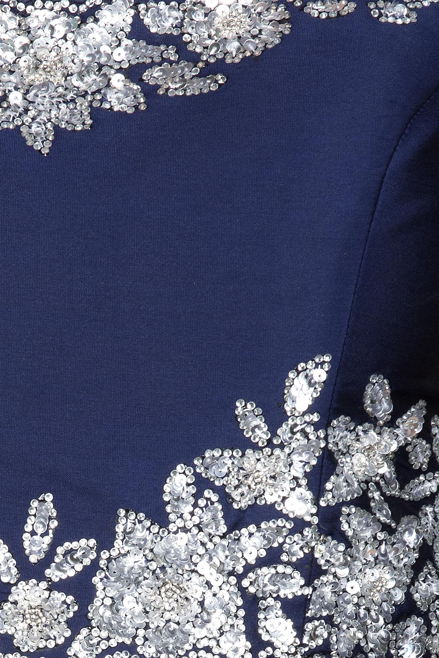 Royal Blue Colour Silk Lehenga Top With Silver Colour Stone/Swarovski Embroidery