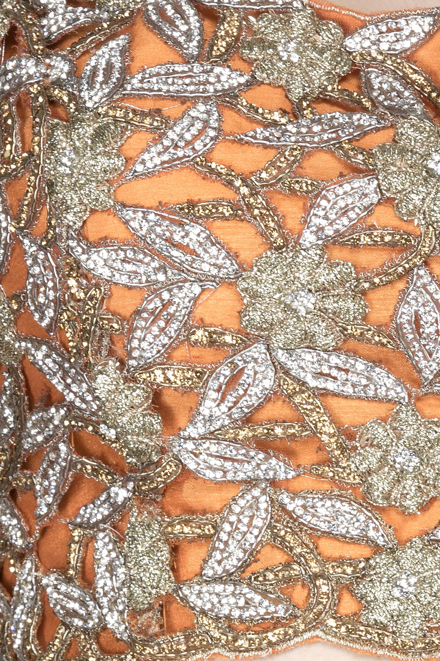 Burnt Orange Colour Lehenga Top And Dupatta With Cutwork Top