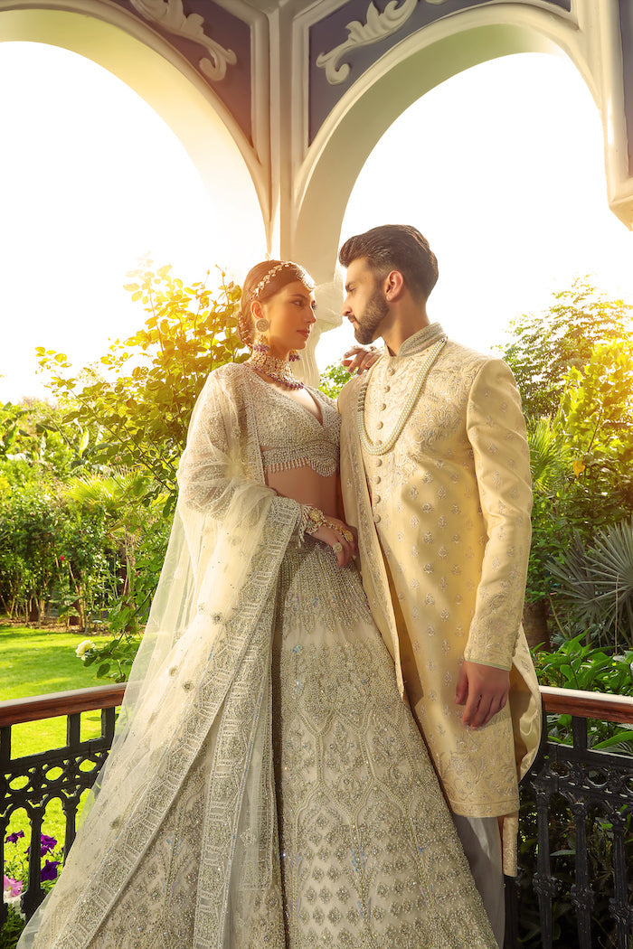 Ivory Embroidered Bridal Lehenga