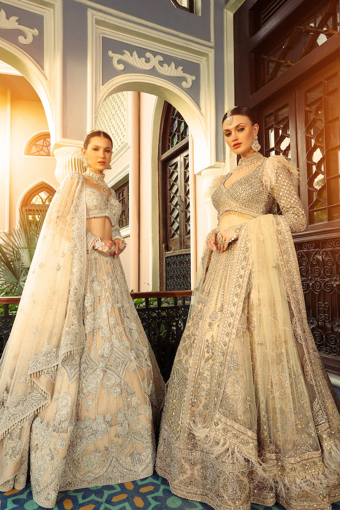 Nude Embroidered Bridal Lehenga