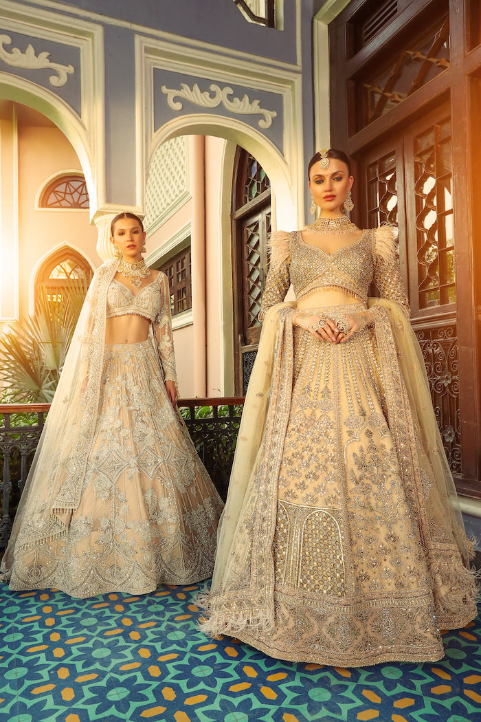Nude Embroidered Bridal Lehenga