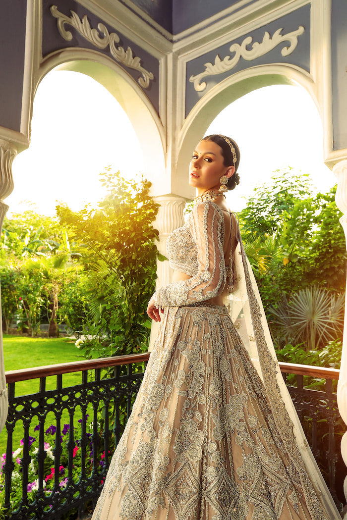Nude Embroidered Bridal Lehenga