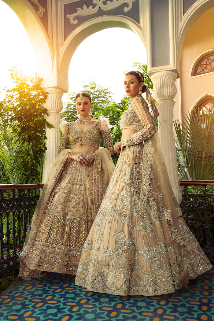 Nude Embroidered Bridal Lehenga