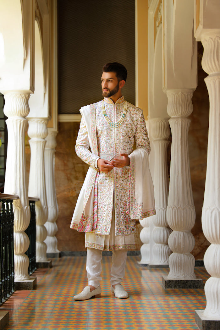 Embroidered Groom Sherwani