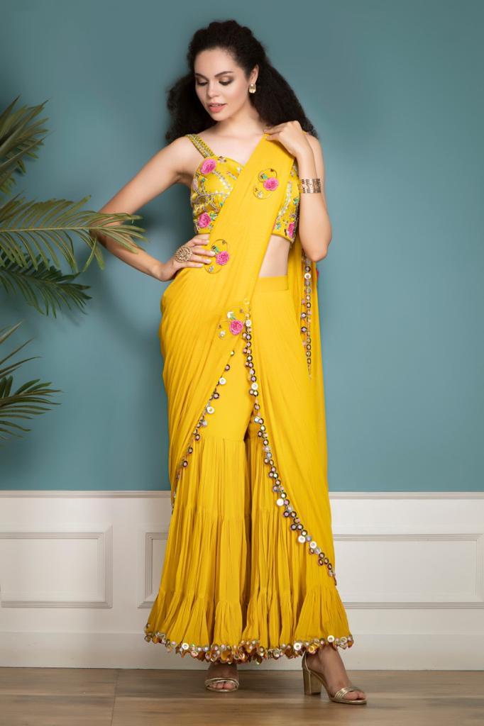 Gharara Saree with a Drape