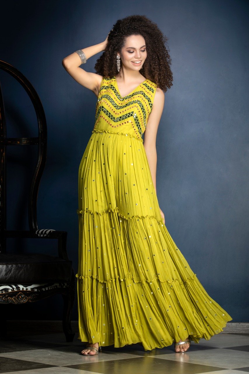 Indo-western Jumpsuit with mirror work