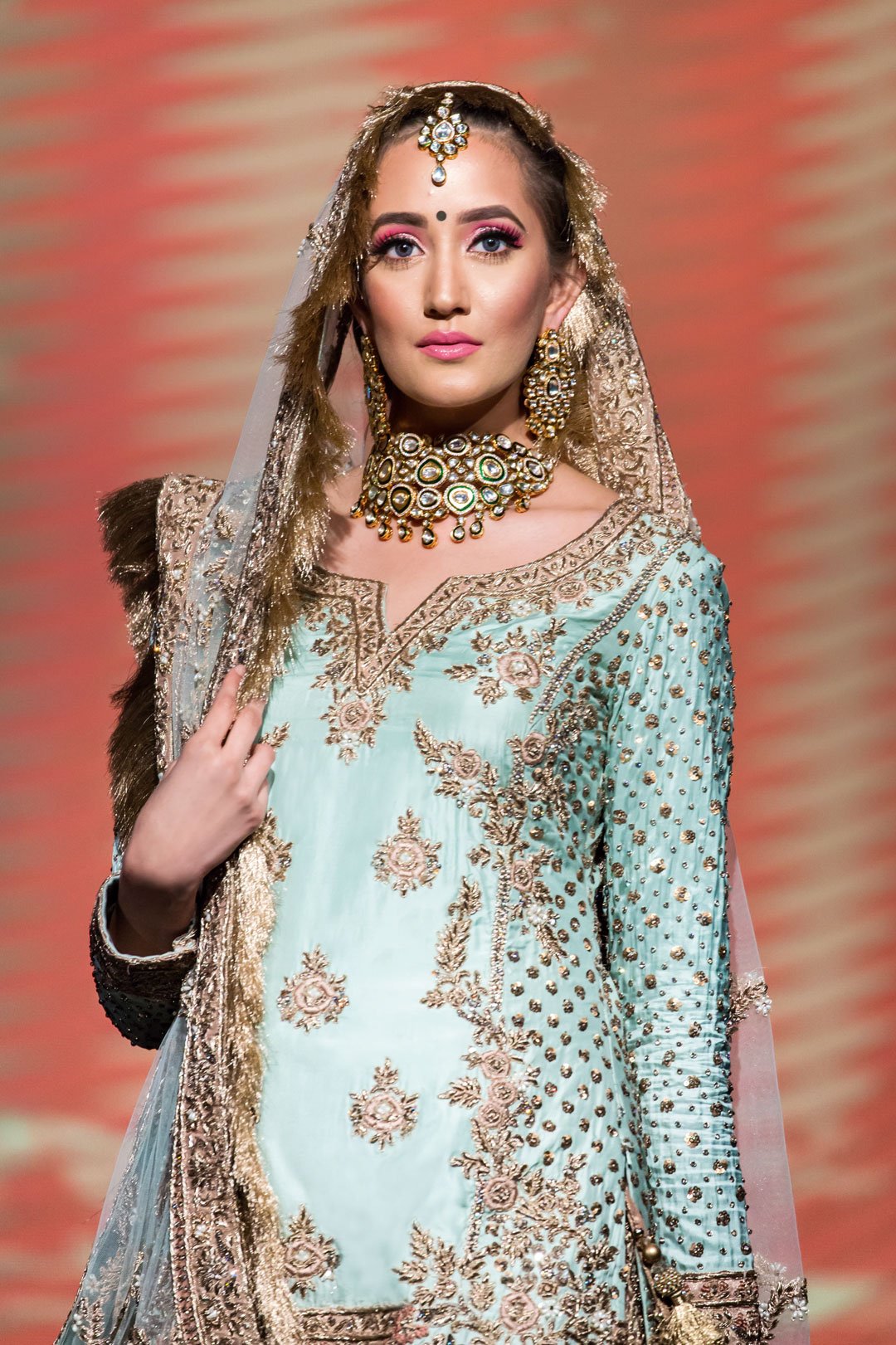 Sky Blue Kameez and Heavy Embroidered Sharara