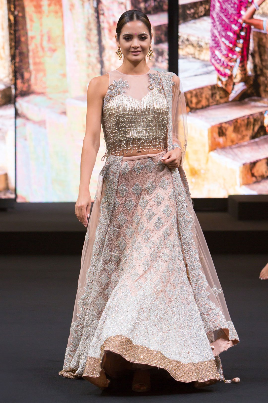 Bridal Wedding Dress with Zardozi and Swarovski work
